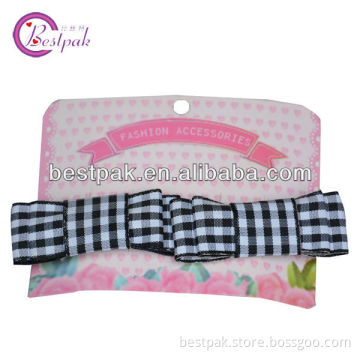 mini black& white plaid ribbon hair accessories